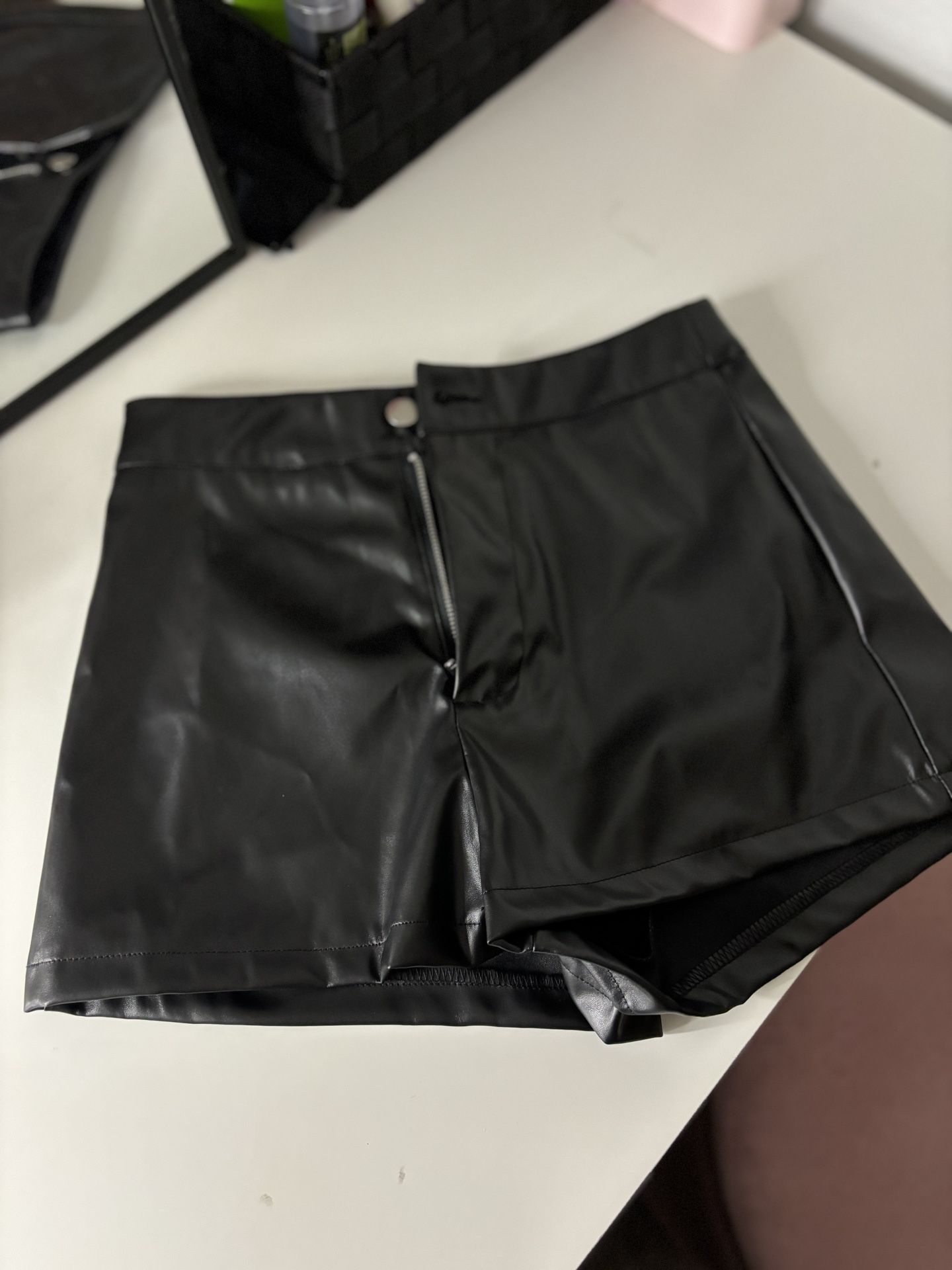 SHEIN LEATHER SHORTS ♡ 
