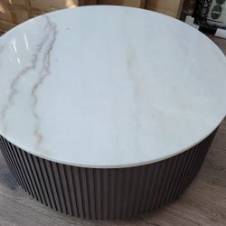 Marble Top Coffee Table Round New 