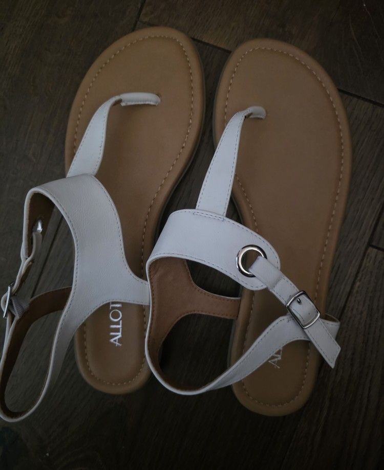 White Sandals For Women #9.$10