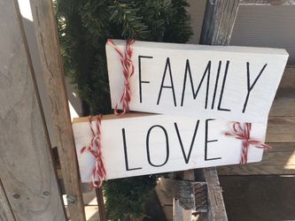 Small Christmas signs, hand painted