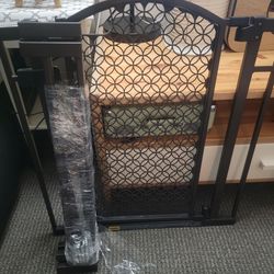 Decorative walk-through baby and pet gate