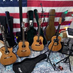 Guitars-PA System-mixer-stands