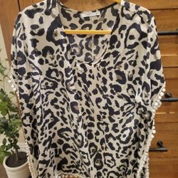 Beach Cover-up Poncho Dress Small