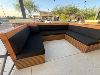 Restaurant Booths — Plain Back, Custom Made, Installed in 14 Days