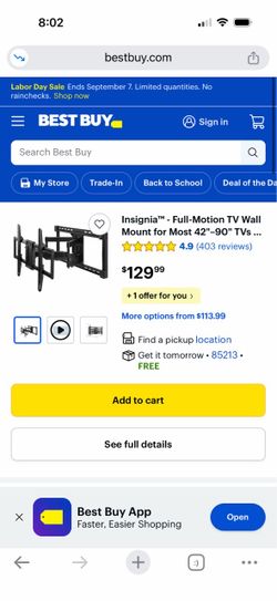 BRAND NEW FULL-MOTION TV MOUNT - LARGE