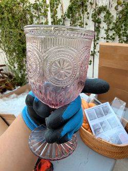 Pink Glass goblets 100