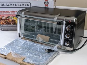 BLACK DECKER Extra Wide 8-Slice Toaster Oven, Black