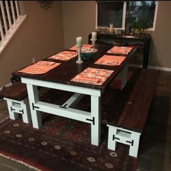 Custom Made Farmhouse Style Dining Tables .