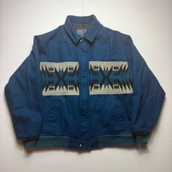 Vintage Pendleton High Grade Western Aztec Navajo Mens Large Bomber Jacket