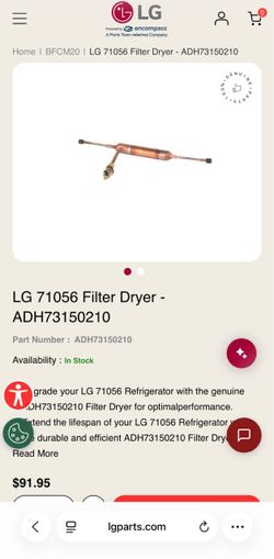 LG Refrigerator Filter Drier Assembly ADH(contact info removed)0