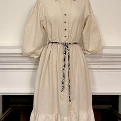 Naoo Cream Boho Style Midi Dress