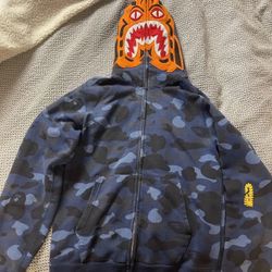 Bape Hoodie Tiger Blue Camo