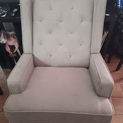 Semi New Light Gray Rocking Chair 