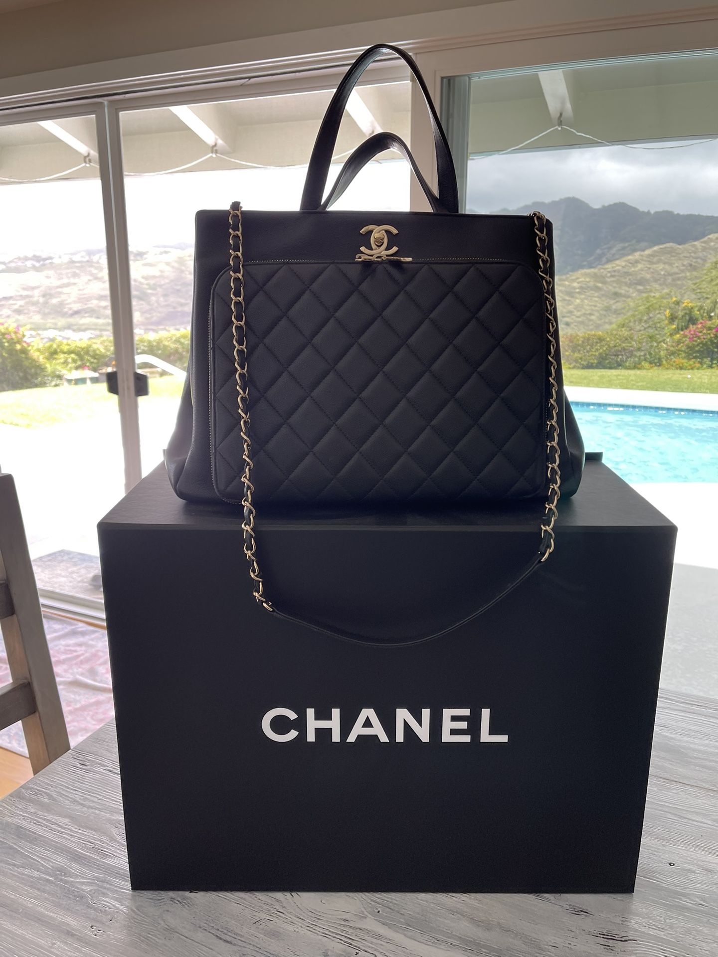 Authentic Chanel Black Shopping Tote