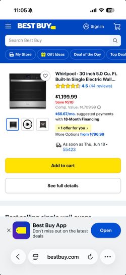 New wall electric oven.  5 available