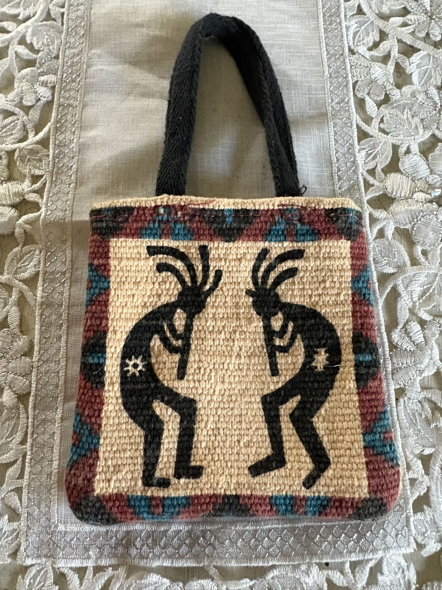 Kokopelli Small Tote Bag Pouch 5” X5”