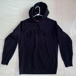  Supreme Chenille Arc Logo Hooded Sweatshirt 'Black'