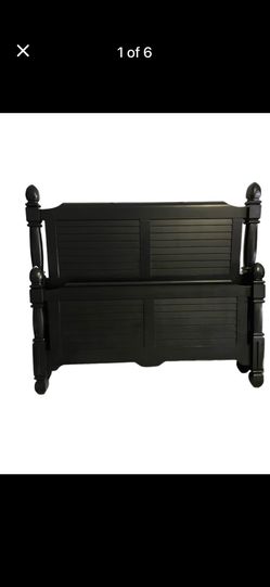 Queen Bed frame, American Signature Plantation Cove, black finish. Matching armoire also available