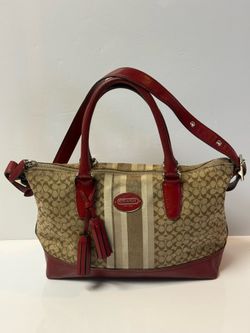 Coach Womens Bag Red Signature Molly Satchel Shoulder HandbagCoach