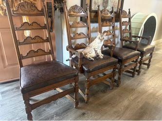 4 wooden dining chairs