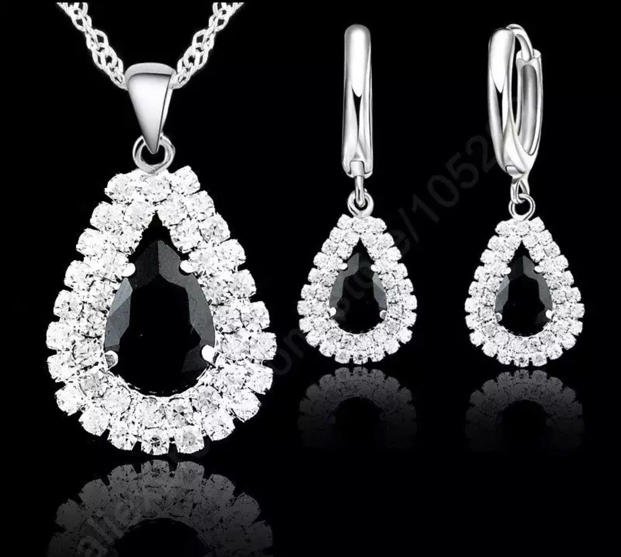 Sterling Silver And Crystal Jewelry Set 