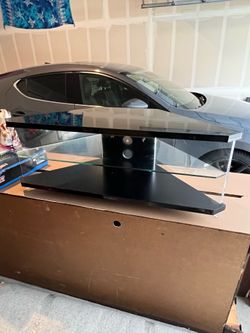 Glass and Black TV stand