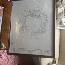 Yankee Stadium Original Framed Blueprint 