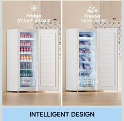 Upstreman 7.0 Cu.Ft Upright Freezer, Large Capacity Stand Up Freezer with 5 Adjustable Shelves, (White)