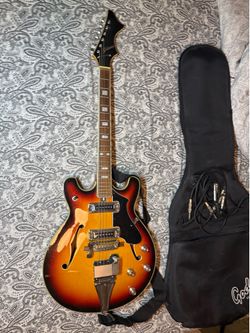 Vintage Sekova Semi-Hollow Body Electric Guitar — (includes gig bag)