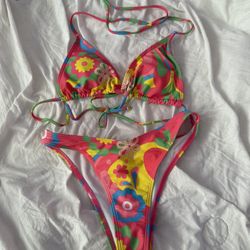 Colorful/ Floral 2 Piece Swim Suit Bikini Summer