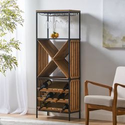 15-Bottle Classic Wood Wine Rack