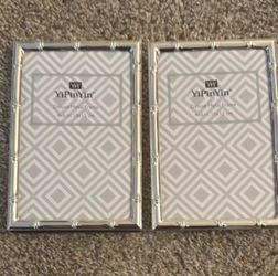 YiPinYin Deluxe Silver Metal Photo Frames 4x6 – Set of 2