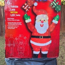 6ft Yuletide Lane Motion Led Santa 