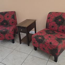 Upholstered armless comfy chair (set of two)