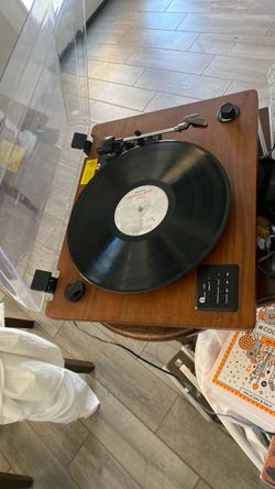 Vinyl Record Turntable with Wood Base