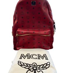 MCM Red Stark Backpack 