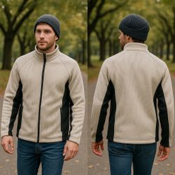 NWOT Men's Cable Knit Fleece Lined Jacket Size: Medium  