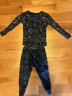 Boys’ Sporty Space-Themed Pajama Set - Size 3T