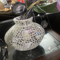 Plastic Purple Flower With Vase