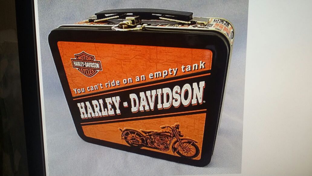 New official Harley-Davidson motorcycle collectible mini tin lunch box pail 6 1/2"x5 /2"