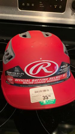 Red/Gray Rawlings baseball batting helmet