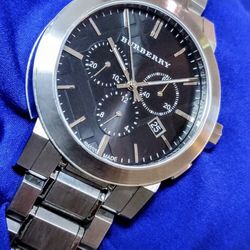 Burberry Bu9351 The City Swiss Chrono 43mm Mens Watch EUC