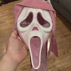 Pink Ghost Face Mask 