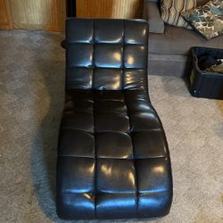 Leather curved couch chair