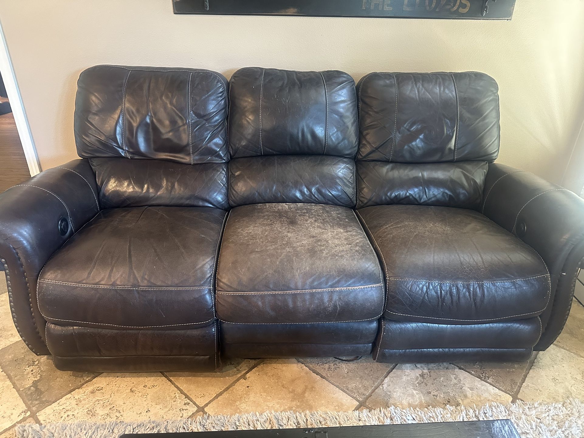 Free Reclining Leather Couch