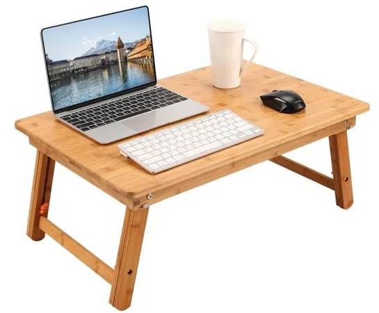 Laptop Stand / Tray / Desk / TV Stand - Bamboo - Adjustable, Foldable