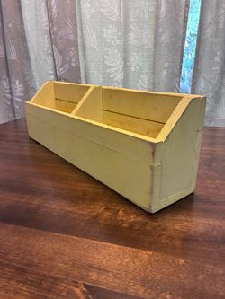 Rustic Wood Desktop Organizer with Two Compartments