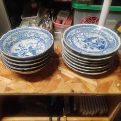 Vintage Japanese ceramic plates and bowls