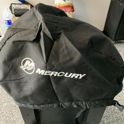 Brand New Mercury Boat Motor Cover 15-25  Hp And One Boat Motor Stand On Wheels Hold Up To 25hp Outbord Motor