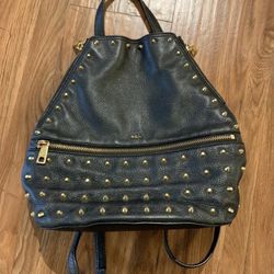 Lauren Ralph Lauren Arley Blaine Studded Leather Backpack Black